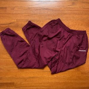 vintage diadora maroon track pants